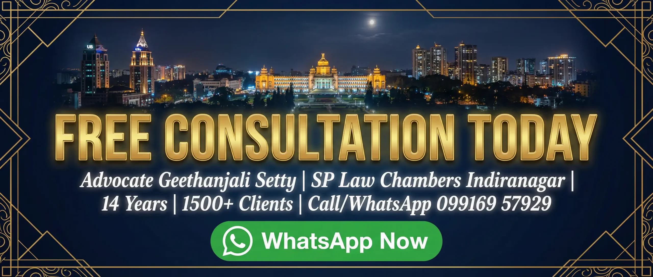 Free consultation civil lawyer Bangalore – Advocate Geethanjali Setty Indiranagar SP Law Chambers 099169 57929